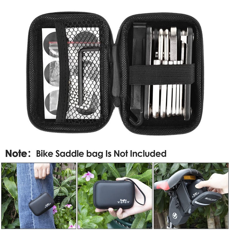 WOTOW Bike Repair Tool Kit - 16 in 1 Bicycle Multitool Portable Mountain Bike Tool Cycling Maintenance, Bike Hex Key Wrench & Bike Tube Patch Kit & Tire Lever & Hard Carrying Case (16 in 1) - Image 2